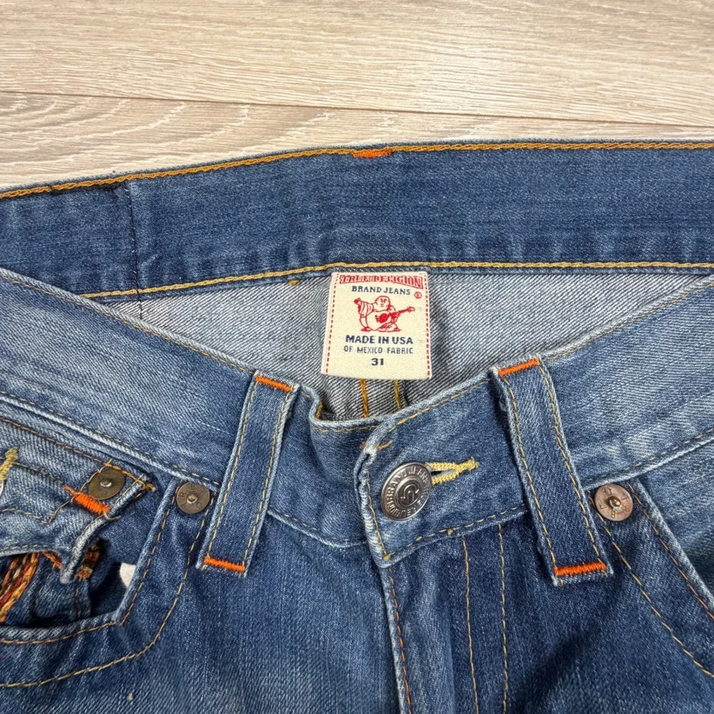 True Religion Straight Leg Jeans Mens 31 Flap Pocket Horseshoe MR2859E84 USA‎